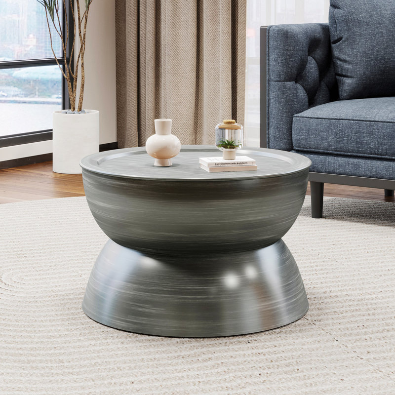 Lark Manor Metal Hammered Coffee Table Wayfair Canada